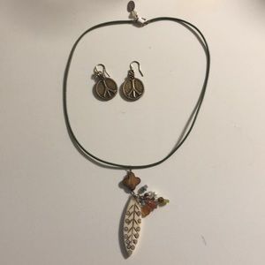 Peace earrings and 2 necklaces